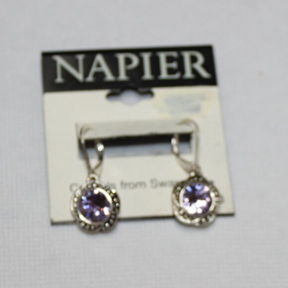 NWT Napier Pink Crystal Earrings - Picture 3 of 5